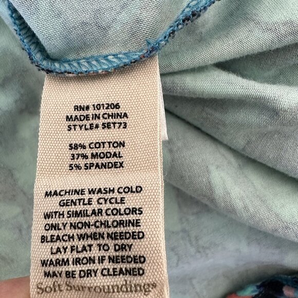 Soft Surroundings Brooke Maxi Dress Size 3X Blue Exotic Aqua Jersey - Picture 9 of 10